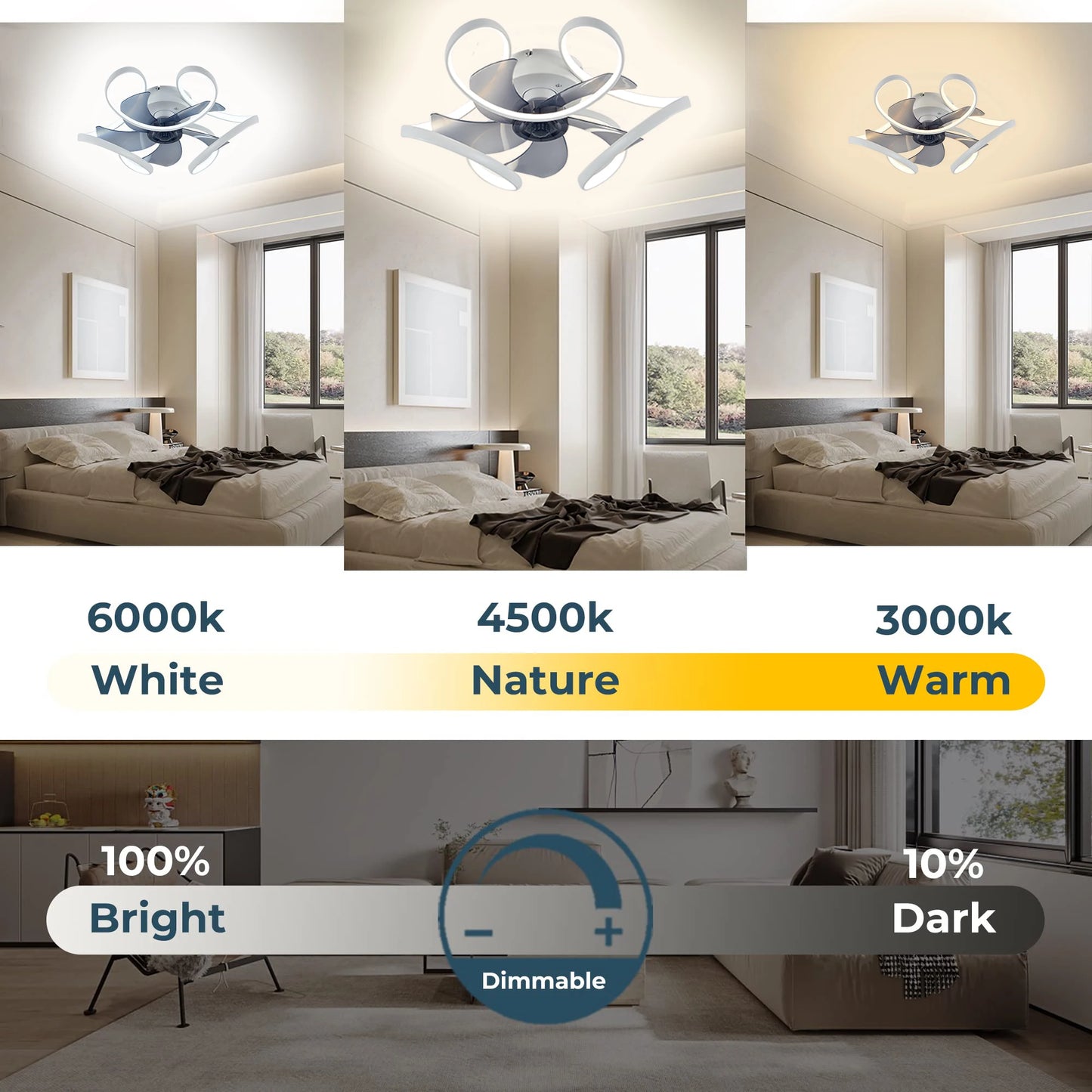 Modern Ceiling Fan Home Decorative Pendant Fan With Lamp Reversible Motor Suitable kitchen living room creative chandelier fan