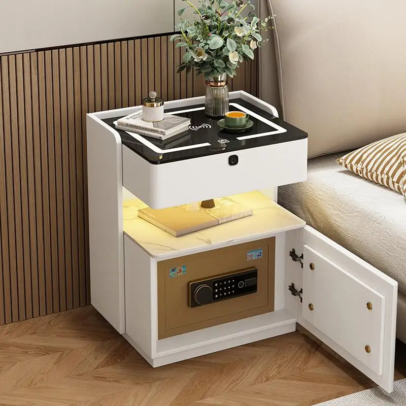 Unique Trendy Bedside Table Nordic Storage Simple Organizer Smart Cheap Bedroom Luxury Console Mesa De Cabeceira Hotel Furniture