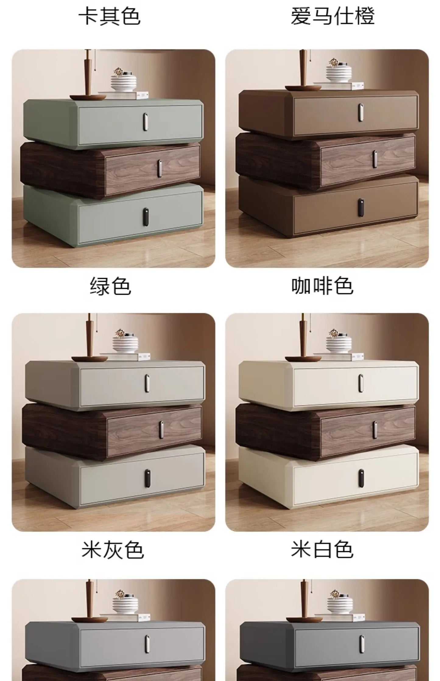 Rotating Solid Ｗood Ｎightstand Modern White Drawer Nordic Hotel Bedside Table Small Storage Mesitas De Noche Home Furniture