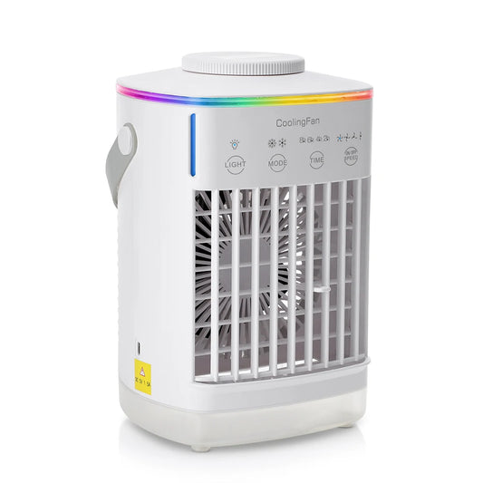 Household Air Conditioner LED Night Light Air Cooler Fan Portable Humidifier Desktop Mist Cooling Fan For Office Home Mini Fan