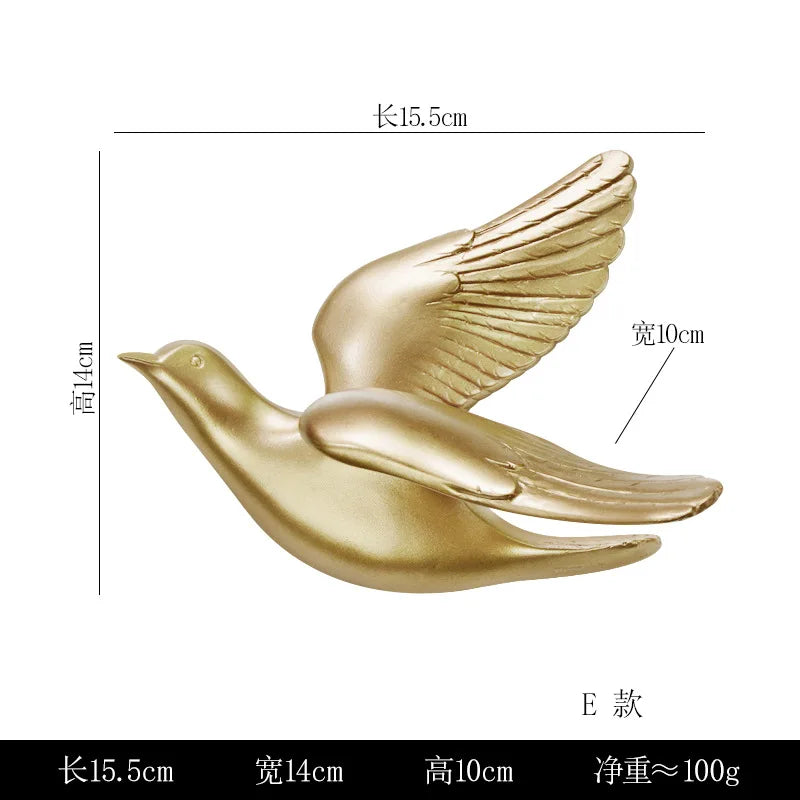 Bird Wall Hanging European Three-dimensional Creative Living Room Entrance Background Wall Decoration Wall Hanging