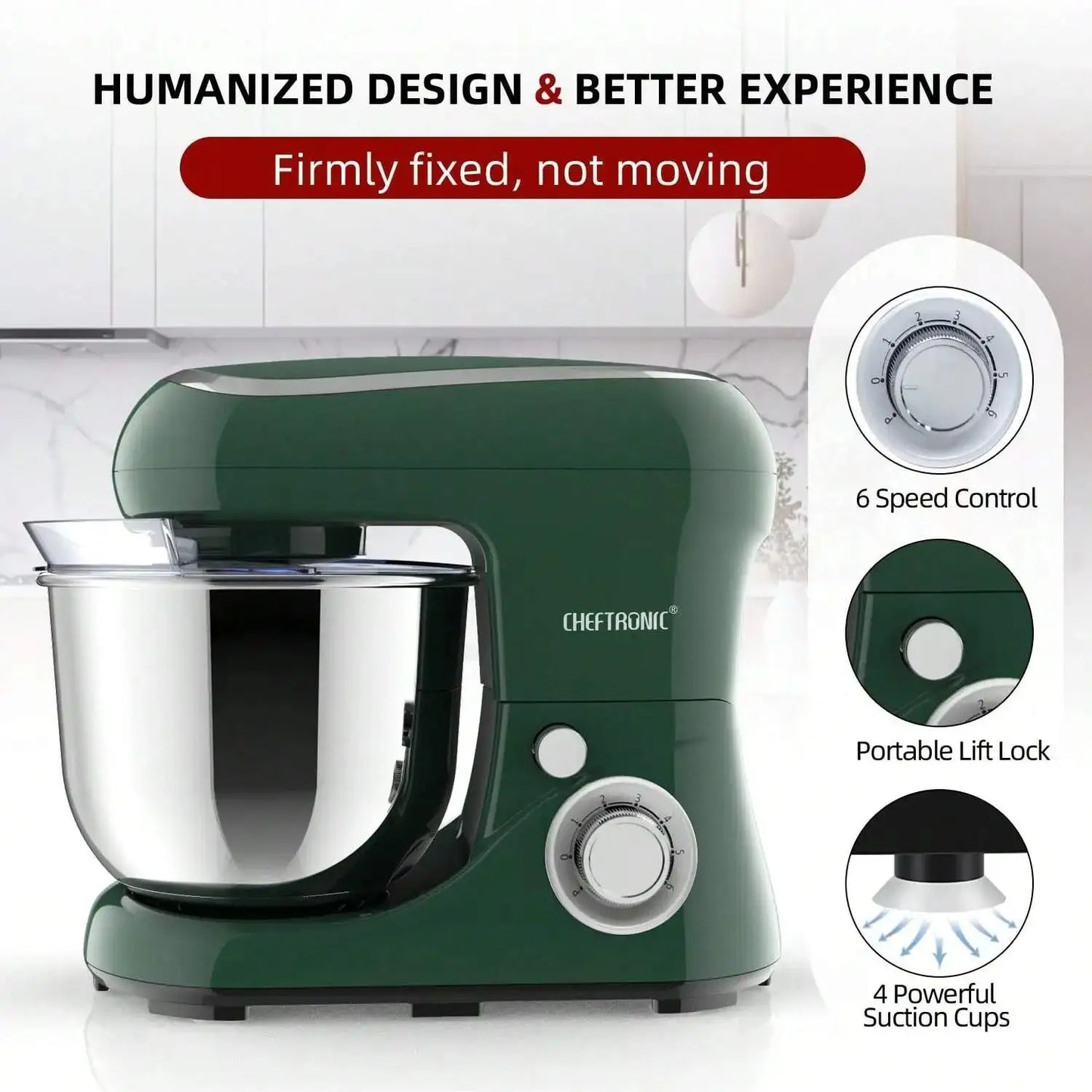 1pc Stand Mixer, 5L Tilt-Head Electric Household - 1300W 6+P electric blender, Food Beater And Butter Beater, EC Plug