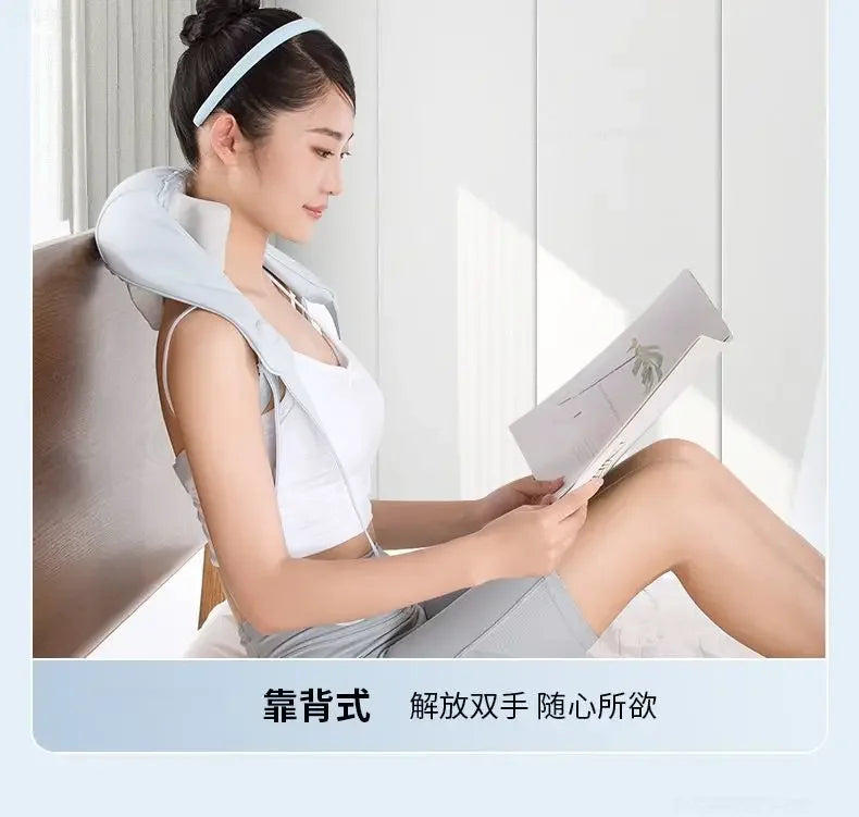 Xiaomi Miaojie R3 Kneading Shiatsu Massage Shawl Neck Chiropractic Massager for Home Shoulder Pain Relief Heating Pillow Massage