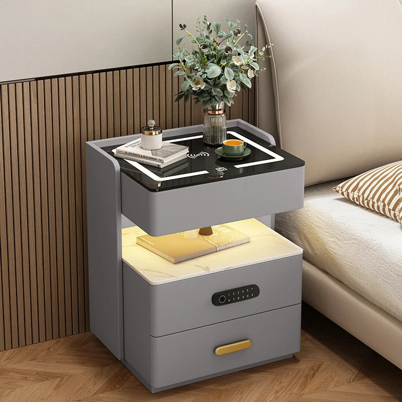 Unique Trendy Bedside Table Nordic Storage Simple Organizer Smart Cheap Bedroom Luxury Console Mesa De Cabeceira Hotel Furniture