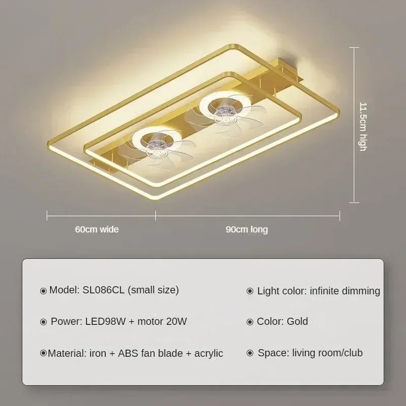 New Home with Remote Control Living Room Fan Light Ceiling Lamp Simple Modern Creative Study Bedroom Fan Lamps and Lanterns