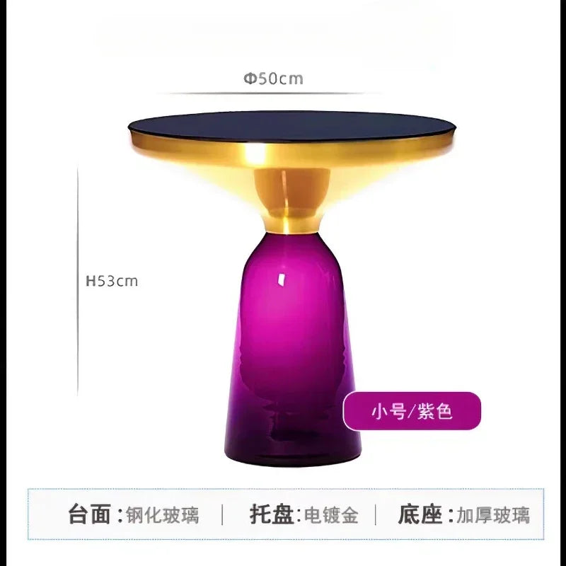 German Design Living Room Bedside Table, Sofa Side Table, Coffee Table, Indoor Round Glass, Nordic Light Luxury Coffee Table