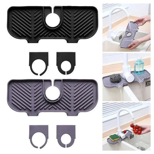 Convenient Silicone Countertop Protector Faucet Absorbent Pad Drip Catcher Mat Faucet Absorbent Mat Sink Splash Guard