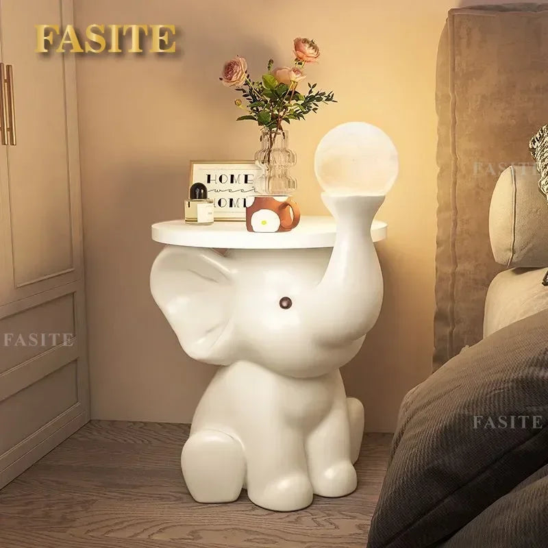 Creative Elephant Statue Side Table, living room Small Coffee Table, Bedroom Bedside Table, Cute Home Decor Furniture, Modern