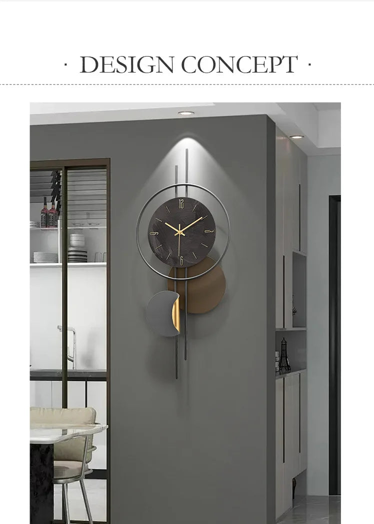 Wooden Grille Decorative Wall Clock, TV Background, New, 2024