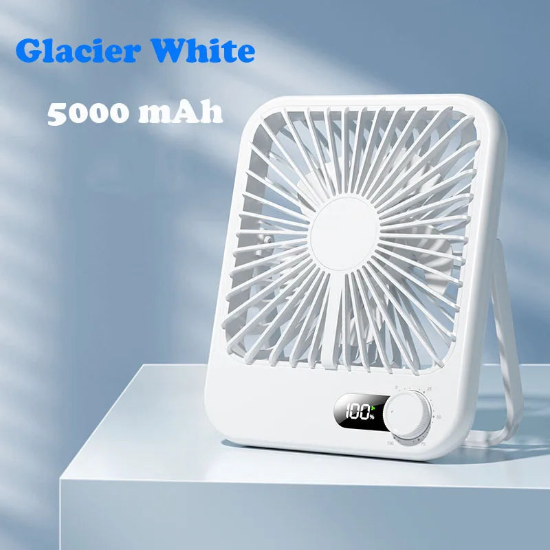 Small Desktop Electric Fan Rechargeable Home Student Dormitory Bedside Class Silent Ultra-thin Desktop Fan Super Silent