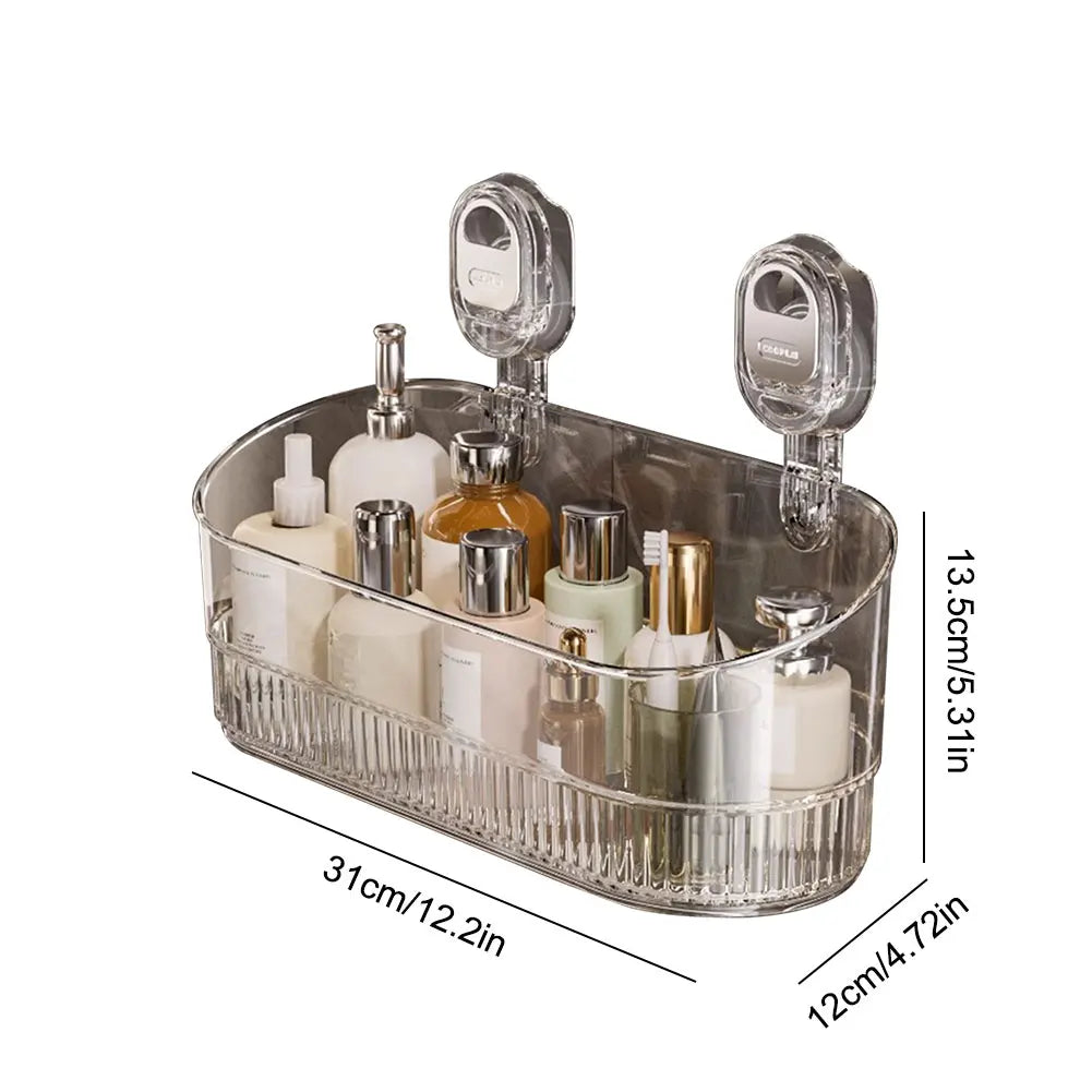 No-Drill Bathroom Suction Storage Box Large Capacity & Strong Load-Bearing Hanging Shower Shelf Shower Caddy for Bathroom