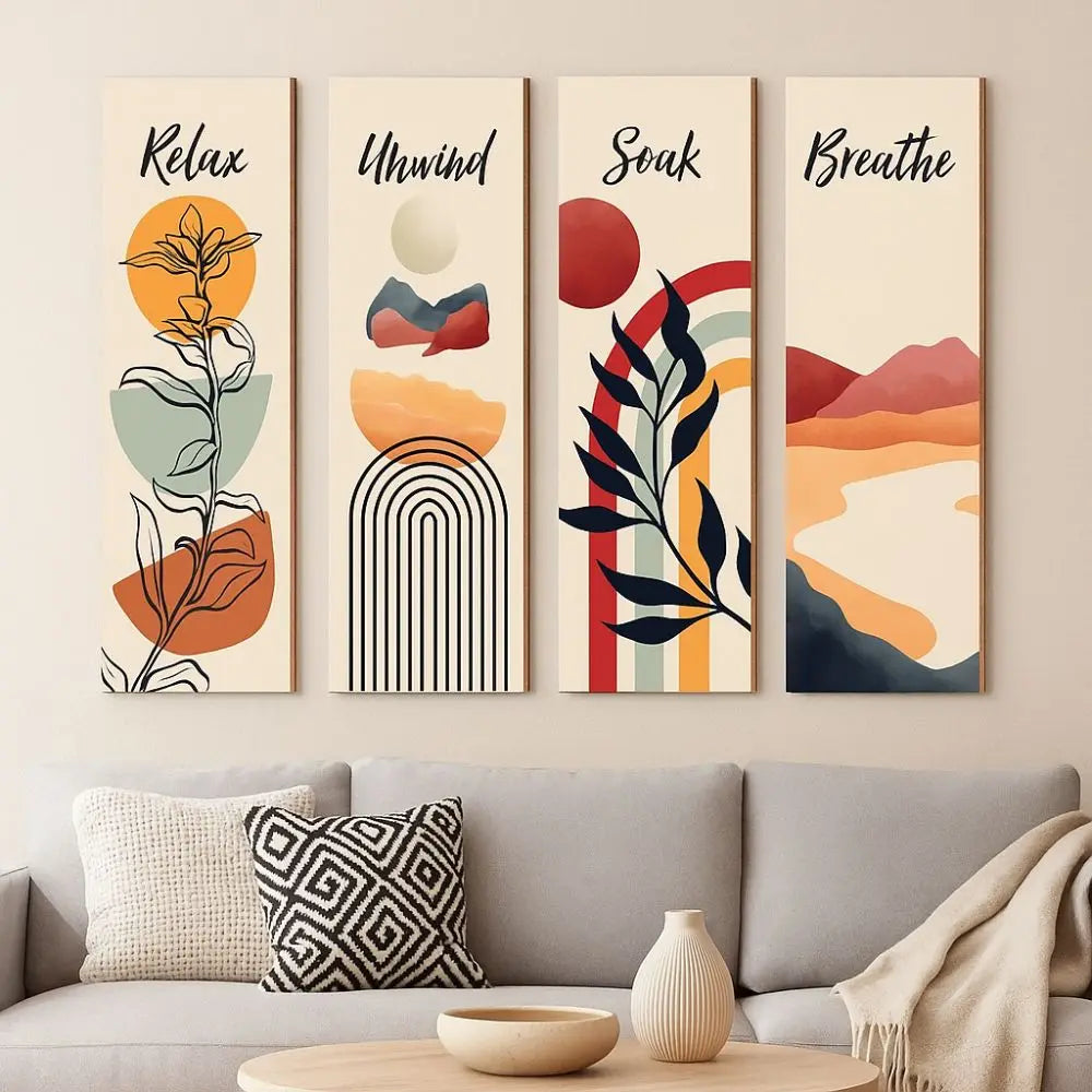 Inspirational Quotes Bohemian Abstract Hanging Sign Wall-mounting Artistic Wooden Wall Hanging Plate Handmade Decorative Panel