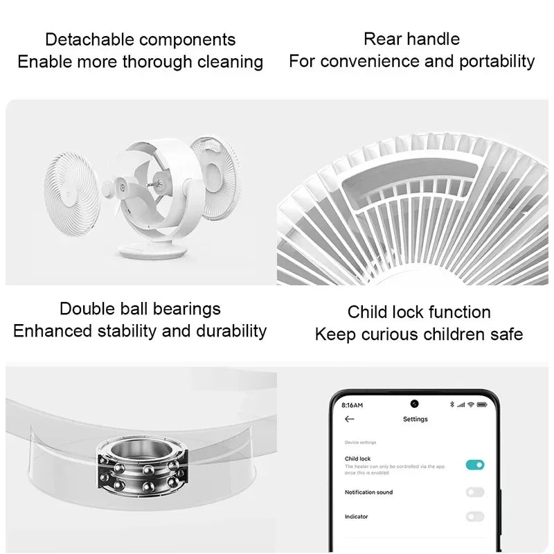 NEW Xiaomi Mijia DC Inverter Desktop Circulation Fan Smart Three-Dimensional Lightweight Desktop Electric Fan Mi home App