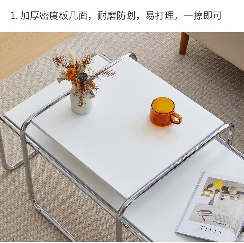 Women Steel Simplicity Coffee Table Modern Design Metal Unique Coffee Table Advanced Living Room Mesa Centro Patio Furniture