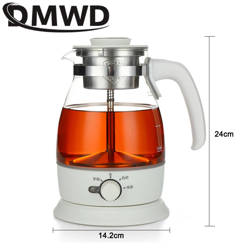 Electric Kettle Coffee Tea Maker Brewer Black Pu 'er Glass Kettles Steam Teapot Automatic Health Tea Infuser Pot Boiling Set 1L