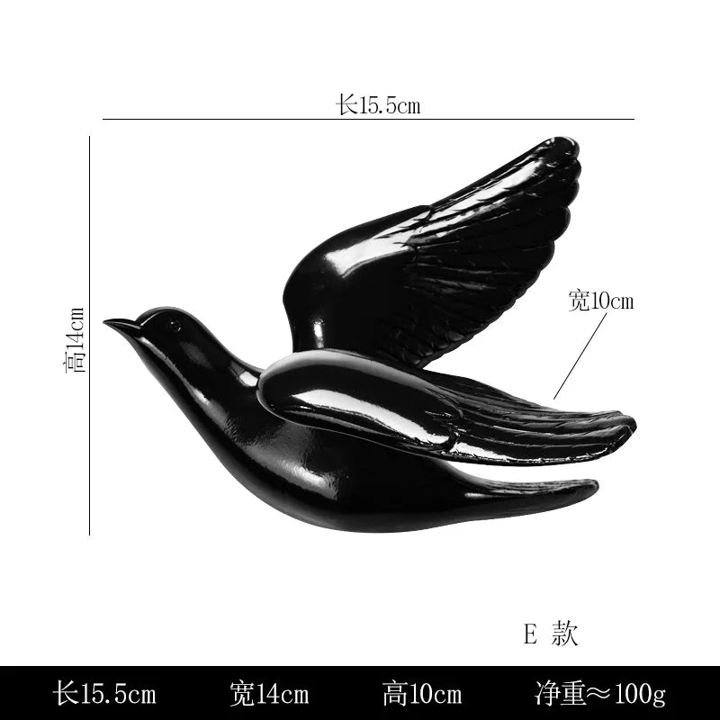 Bird Wall Hanging European Three-dimensional Creative Living Room Entrance Background Wall Decoration Wall Hanging