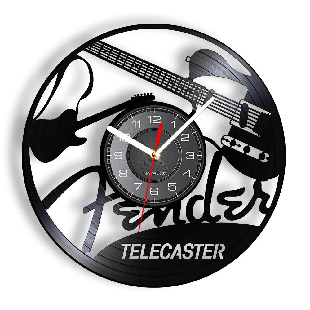 Guitar and Drum Kits Wall Clock Guitar Player Music Vinyl Record Clock Rock Music Instrument Guitar Wall Art Rock n Rock Gift