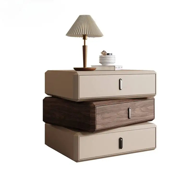 Rotating Solid Ｗood Ｎightstand Modern White Drawer Nordic Hotel Bedside Table Small Storage Mesitas De Noche Home Furniture