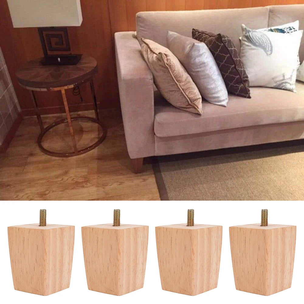 Wooden Sofa Legs Replacement Height Bed Table Cabinet Furniture Replacement Leg 6/15/20cm Solid Feet Home Furniture Accessories