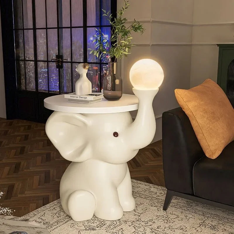 Creative Elephant Statue Side Table, living room Small Coffee Table, Bedroom Bedside Table, Cute Home Decor Furniture, Modern