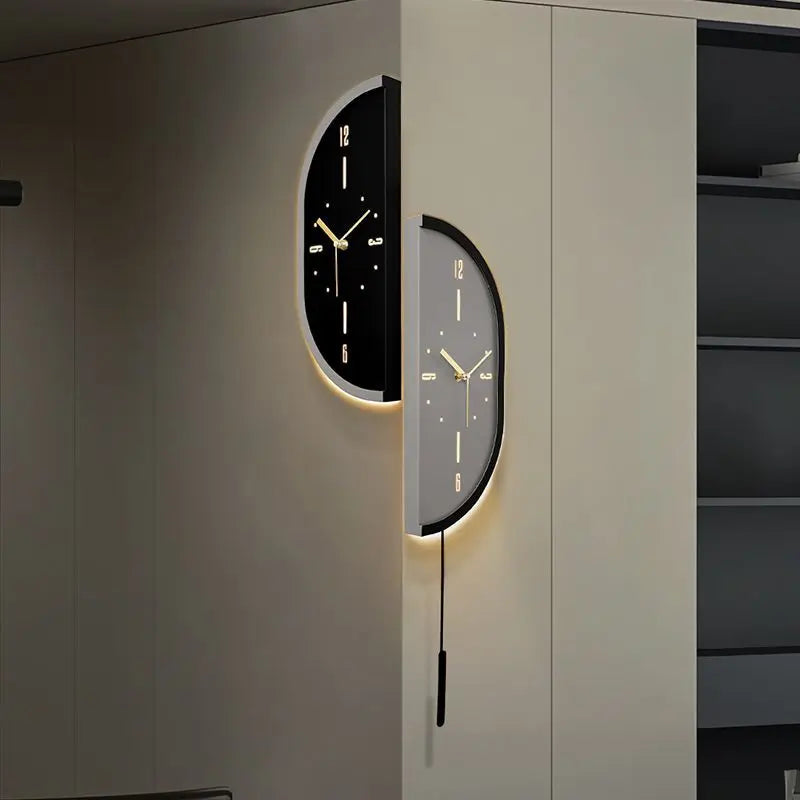 Corner Wall Clock Living Room Clock Wall Mounted Silent Display Wall Clock Modern Design Home Decor