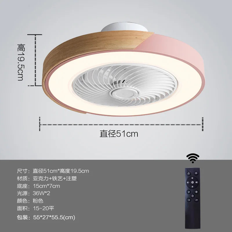Wooden Ceiling fan with light and remote control home appliance cooling ceiling fan Bedroom Living Room smart ceiling fan light