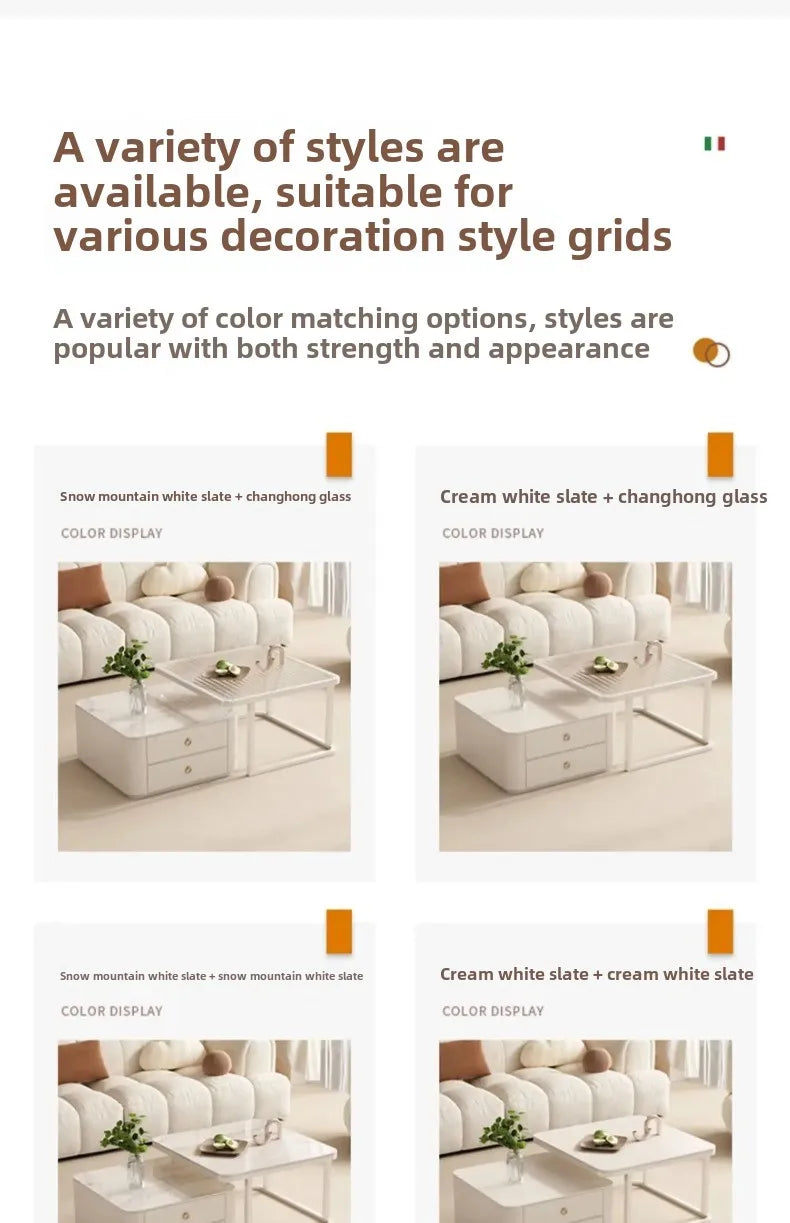 Simple Modern Coffee Table Luxury Storage Bedroom Low Coffee Table White Minimalist Meubles De Salon Living Room Furniture White