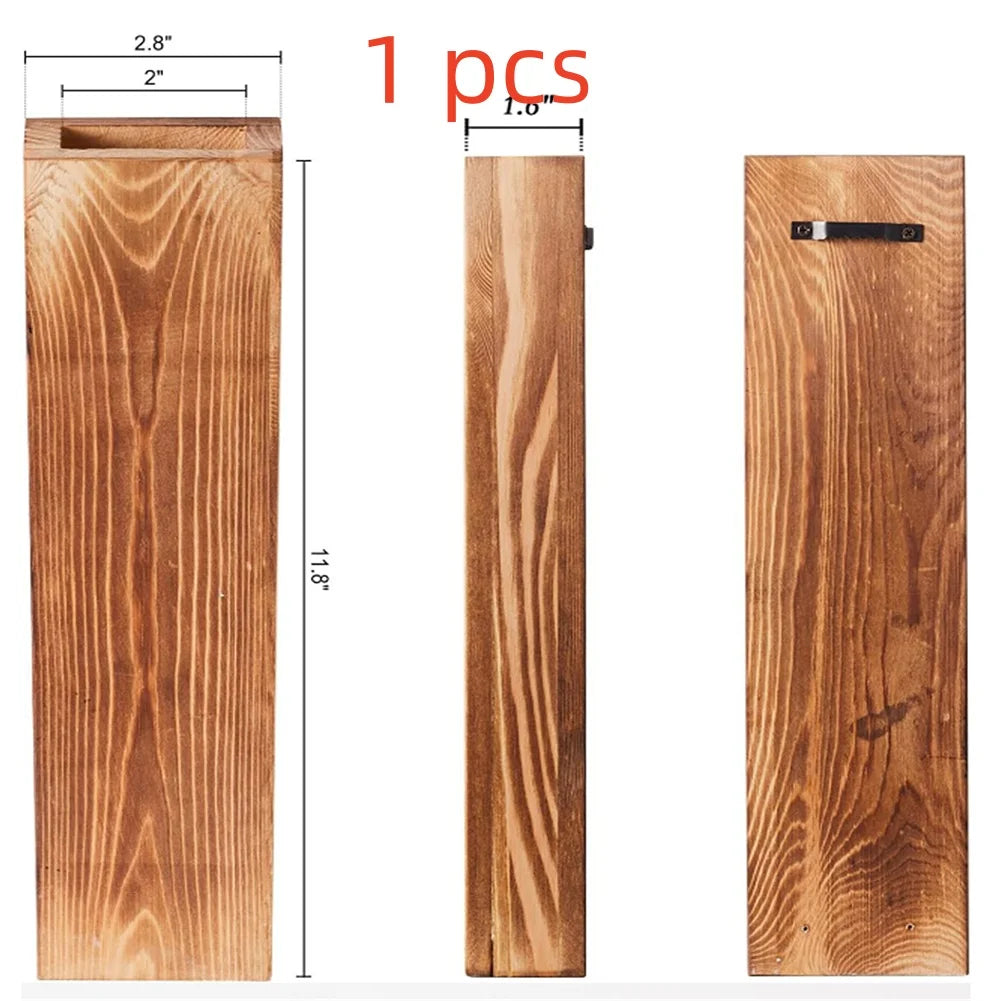 Wall Planter for Indoor Plants Black Wall Decor for Living Room Bathroom Wood Wall Vases for Dried Flowers and Faux Greenery