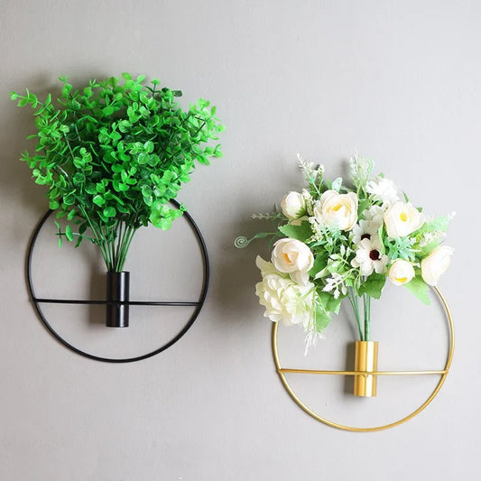 Wall Decoration Flower Vase Rack Iron Wall Hanging Creative Nordic Style Aesthetic Room Decor Living Room Decoration Gifts
