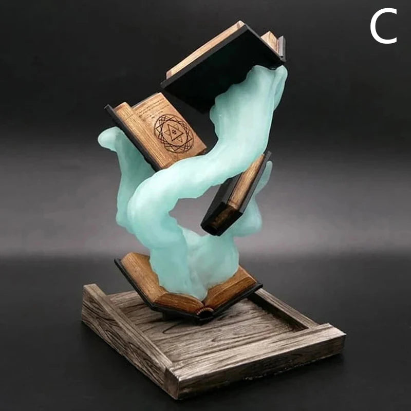 Tomes Of Magics Dice Tower Magics Dice Tray Big Book Ornaments Large Garden Gnome Sculpture Statue Decoration For Game D&D RPG