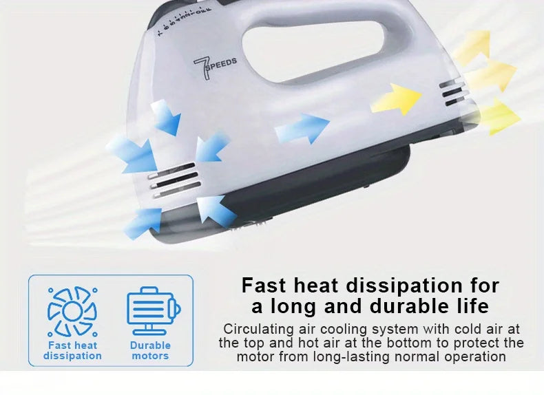Electric Hand Mixer Kitchen Beater Spiral Whisk Stand Cake Baking Food Blender Egg Beater Cream Dough Hand Electric Mixer
