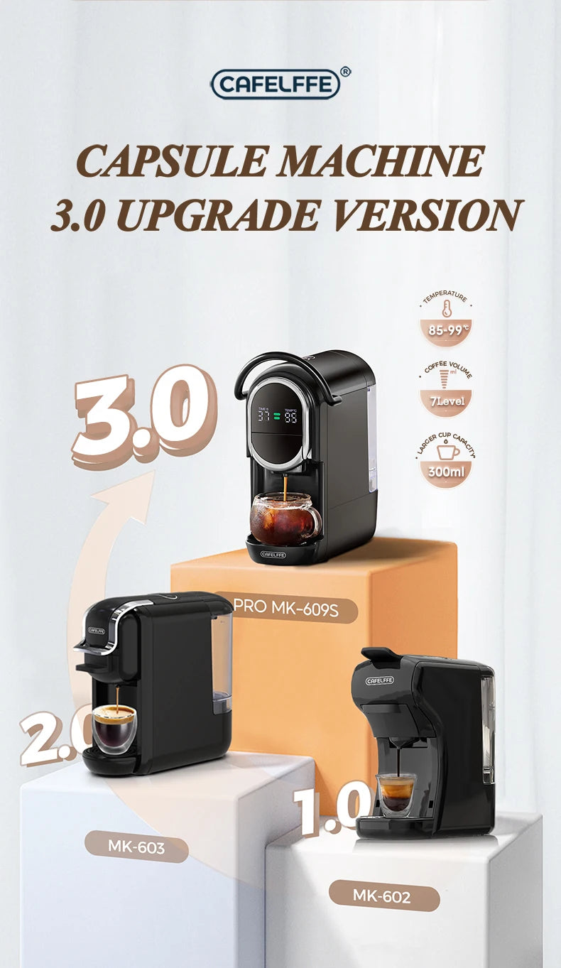 CAFELFFE 4in1 Capsule Coffee Machine Hot/Cold Multiple Espresso Cafetera Cappuccino Coffee Maker Dolce Gusto Nespresso Powder 19