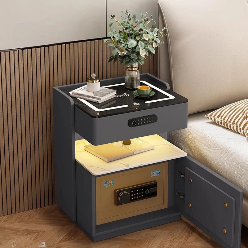 Unique Trendy Bedside Table Nordic Storage Simple Organizer Smart Cheap Bedroom Luxury Console Mesa De Cabeceira Hotel Furniture