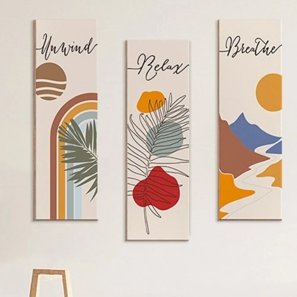 Inspirational Quotes Bohemian Abstract Hanging Sign Wall-mounting Artistic Wooden Wall Hanging Plate Handmade Decorative Panel