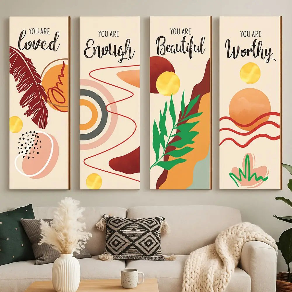 Inspirational Quotes Bohemian Abstract Hanging Sign Wall-mounting Artistic Wooden Wall Hanging Plate Handmade Decorative Panel