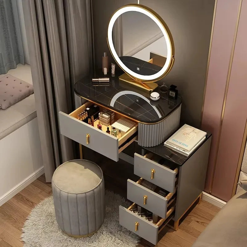 Simple Elegant Vanity Table Luxury Vintage Modern Storage Vanity Table Nordic Classic Table Coiffeuse Maquillage Furniture