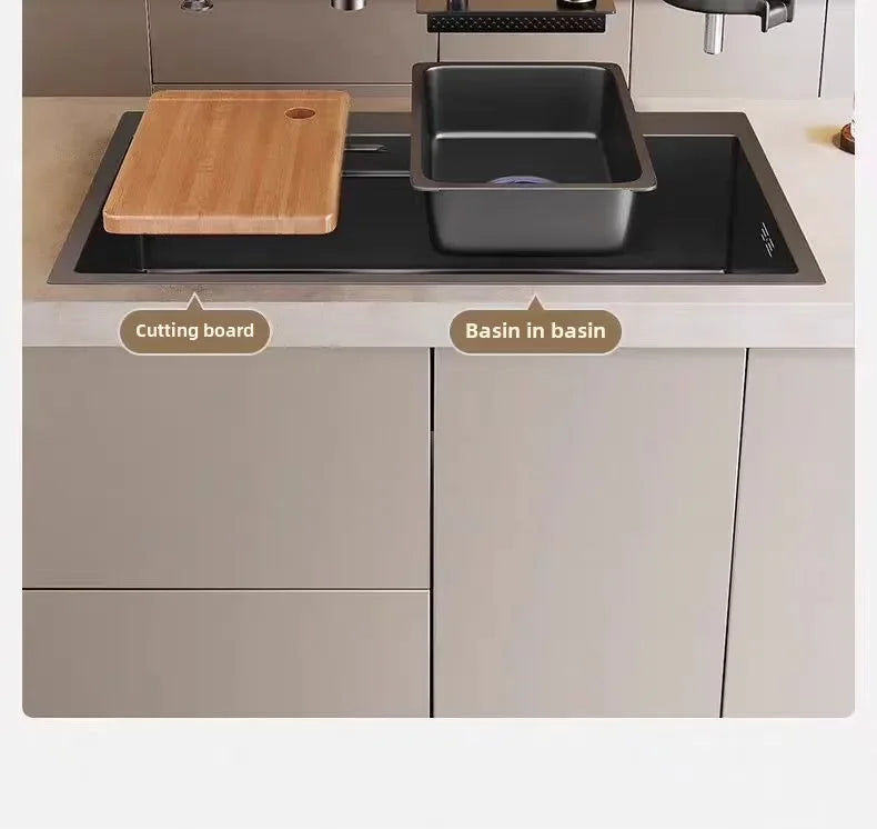 Thickened 304 Sink Stainless Steel Sink Single Vegetable Basin Dishwasher Table Stainless Steel Kitchen Accessories Basin Large