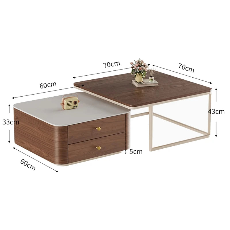 Modern Luxury Coffee Table Nordic Storage Unique Space Saving Coffee Table Minimalist Primitive Simplicity Mesa Home Furniture ﻿