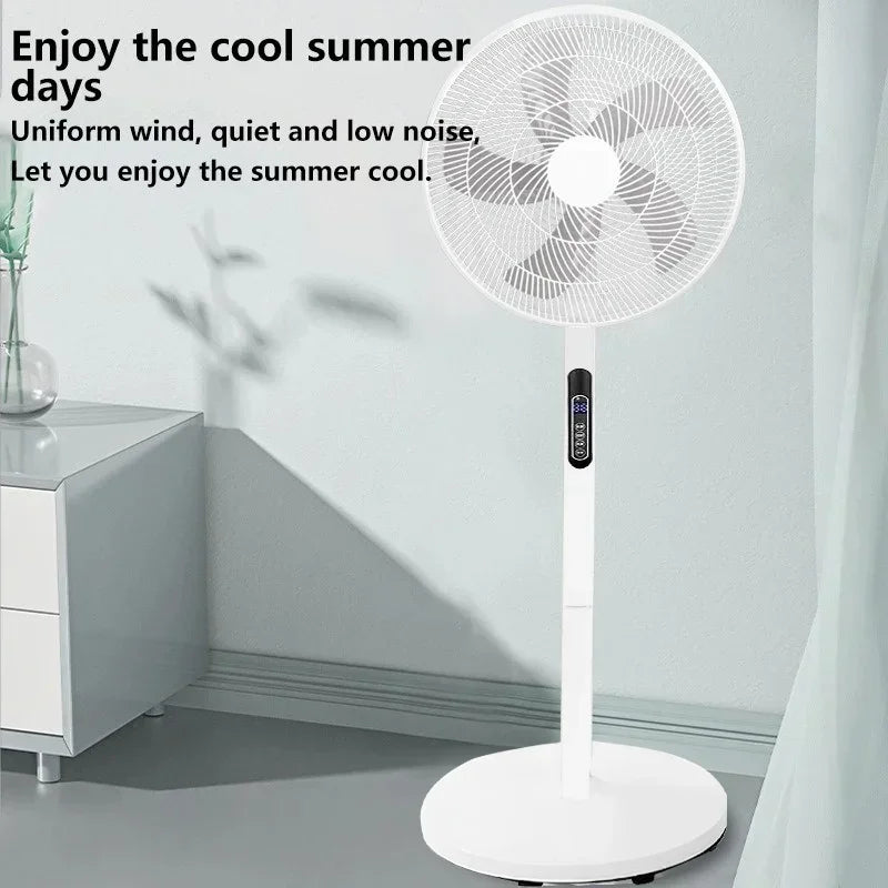 16-inch Household Powerful Vertical Stand Floor Fan with Remote Control, Oscillation, Timer – 220V Electric Home Appliance