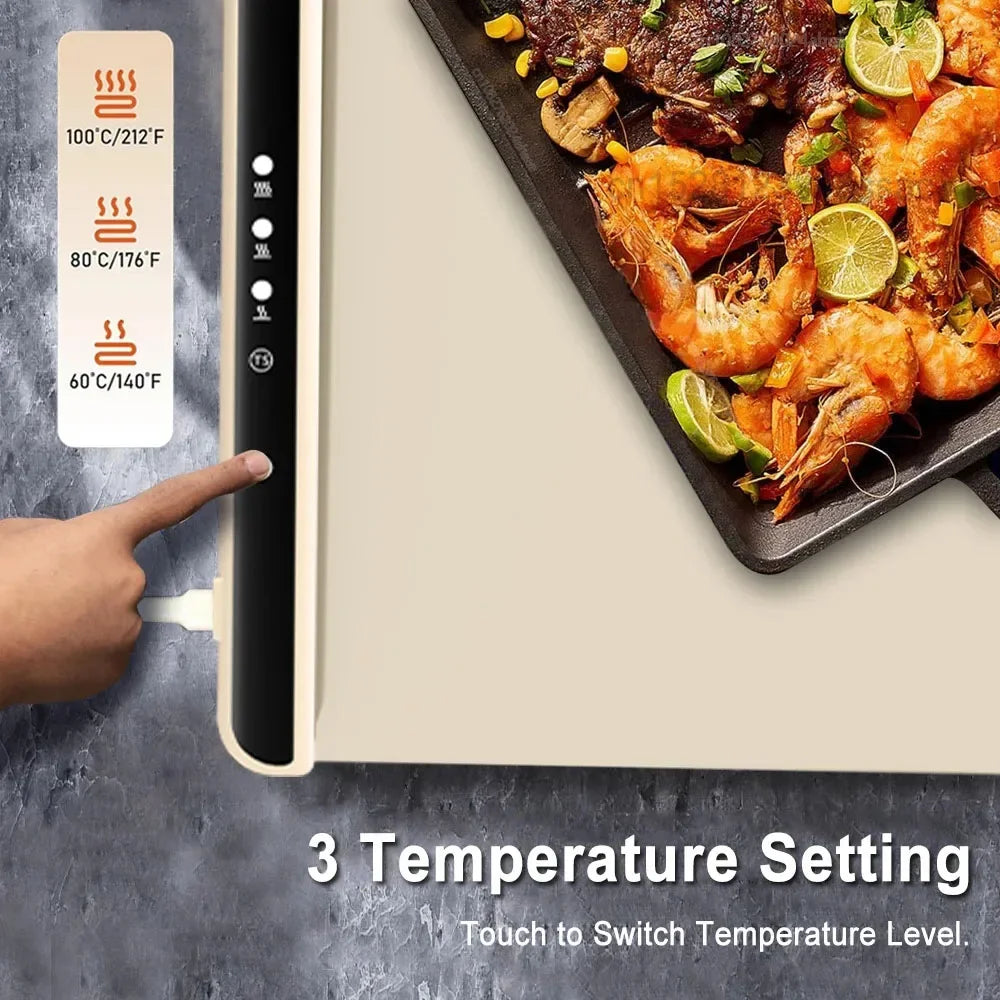Electric Warming Tray Food Warmer Mat Foldable Coffee Warming Pad for Food Portable Electric Warming Tray Silicone Warmer Plate