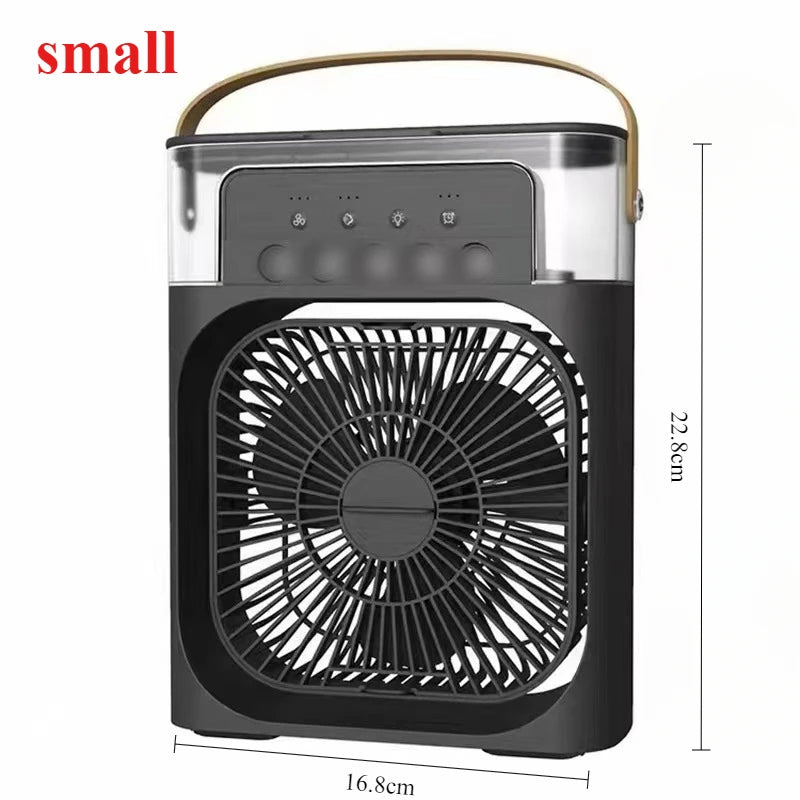2025 New Portable Fan Air Conditioners USB Electric Fan LED Night Light Water Mist Fun 3 In 1 Air Humidifie For Home