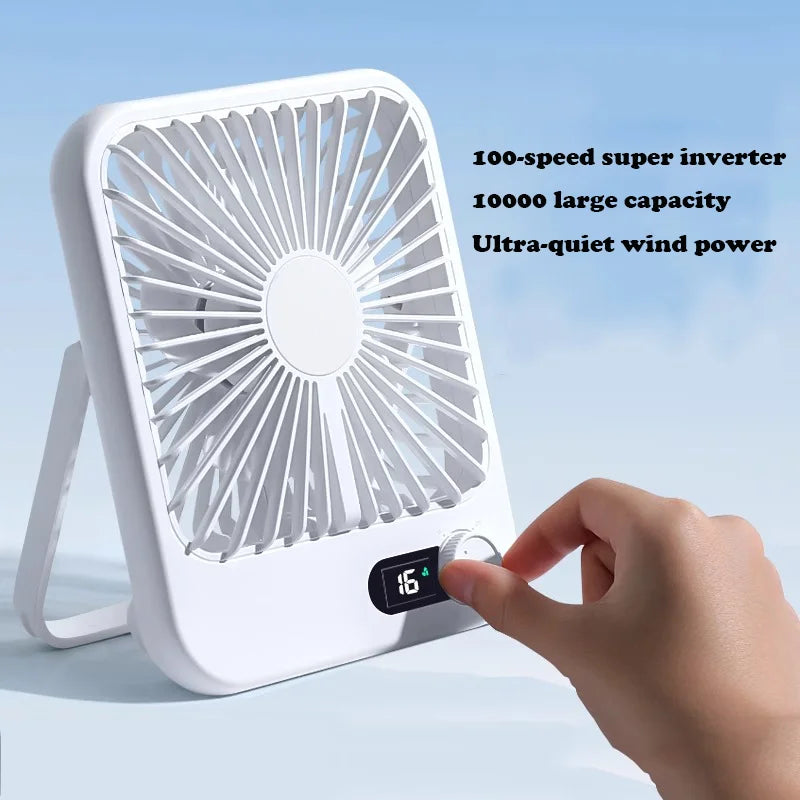 Small Desktop Electric Fan Rechargeable Home Student Dormitory Bedside Class Silent Ultra-thin Desktop Fan Super Silent