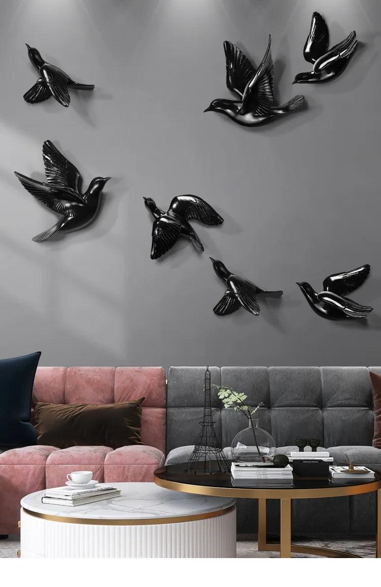 Bird Wall Hanging European Three-dimensional Creative Living Room Entrance Background Wall Decoration Wall Hanging