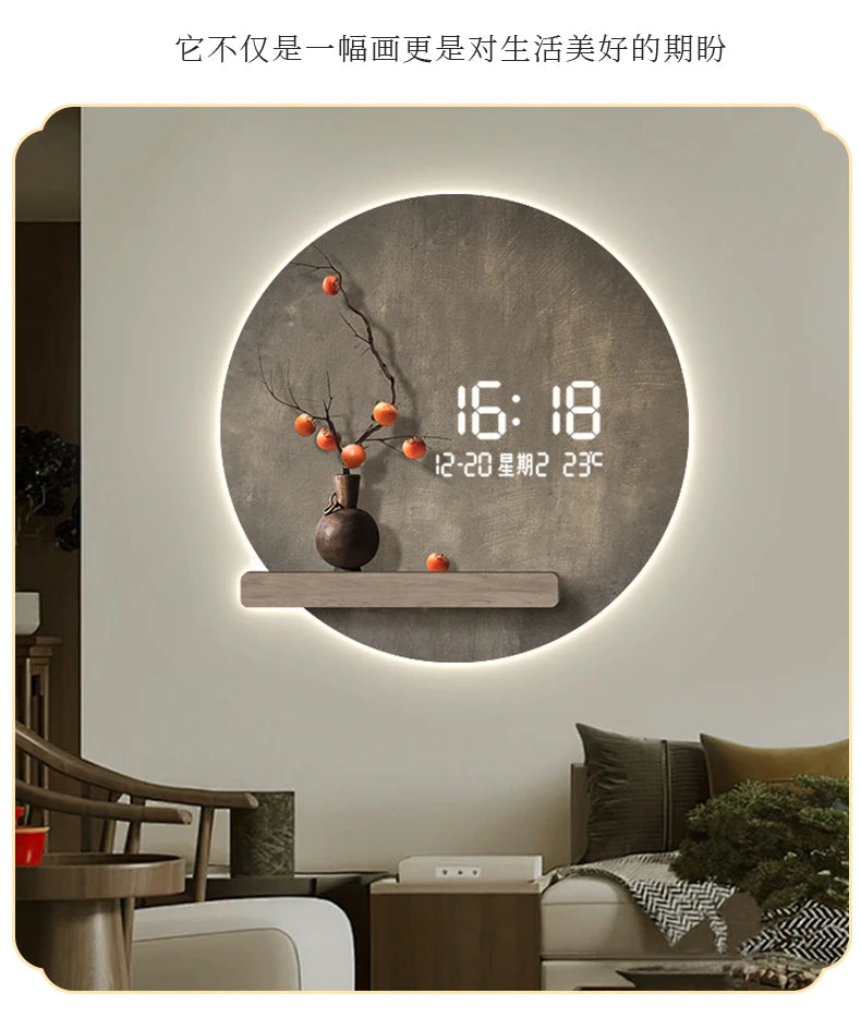 Digital Art Mural Wall Clocks Luxury Mechanism Alarm Korean Kitchen Wooden Wall Watch Reloj De Pared Living Room Decoration