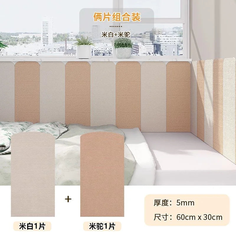 New Quality Thickened Felt Wallpaper Anti Collision Soft Package Wall Surround Stickers Tatami Bedroom Decorative Puzzle 60x30CM