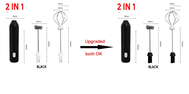 Wireless Milk Frother Electric Type-C Handheld Blender Stainless Steel Mini Coffee Maker Whisk Mixer For Coffee Cappuccino Cream