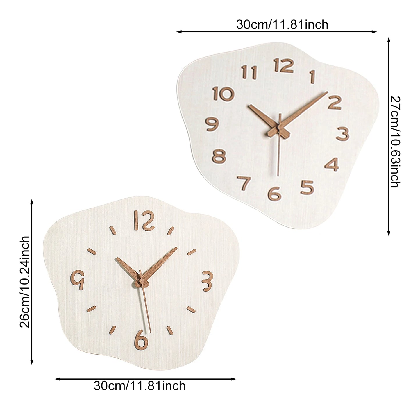 Modern Decorative Wood Wall Clock High Precise Cloud Shaped Battery Powered Non-Ticking Silent Wall Clock