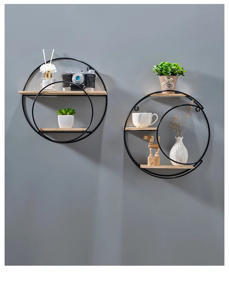 Nordic style creative restaurant wall decoration living room wall storage milk tea shop wall shelf