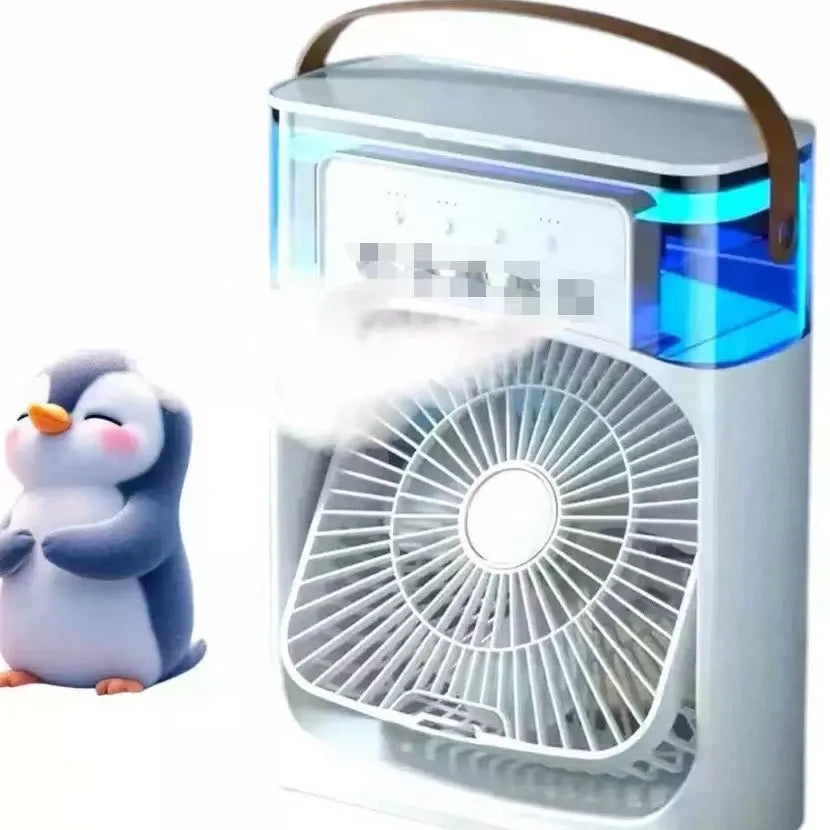 2025 New Portable Fan Air Conditioners USB Electric Fan LED Night Light Water Mist Fun 3 In 1 Air Humidifie For Home