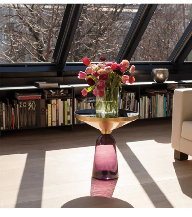 German Design Living Room Bedside Table, Sofa Side Table, Coffee Table, Indoor Round Glass, Nordic Light Luxury Coffee Table